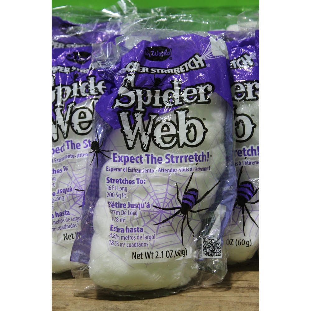 Fun World Super Strrretch Spider Web 2000sq ft Total (Lot of 10) Halloween Decor